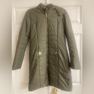 Army green puffer coat